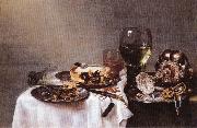 HEDA, Willem Claesz. Breakfast Table with Blackberry Pie France oil painting artist